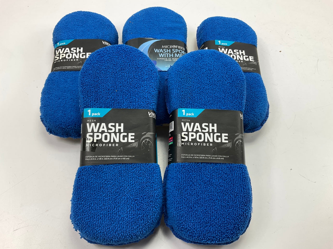 5 PACK - Viking 901200 Soft Microfiber Car Wash Sponges With Mesh