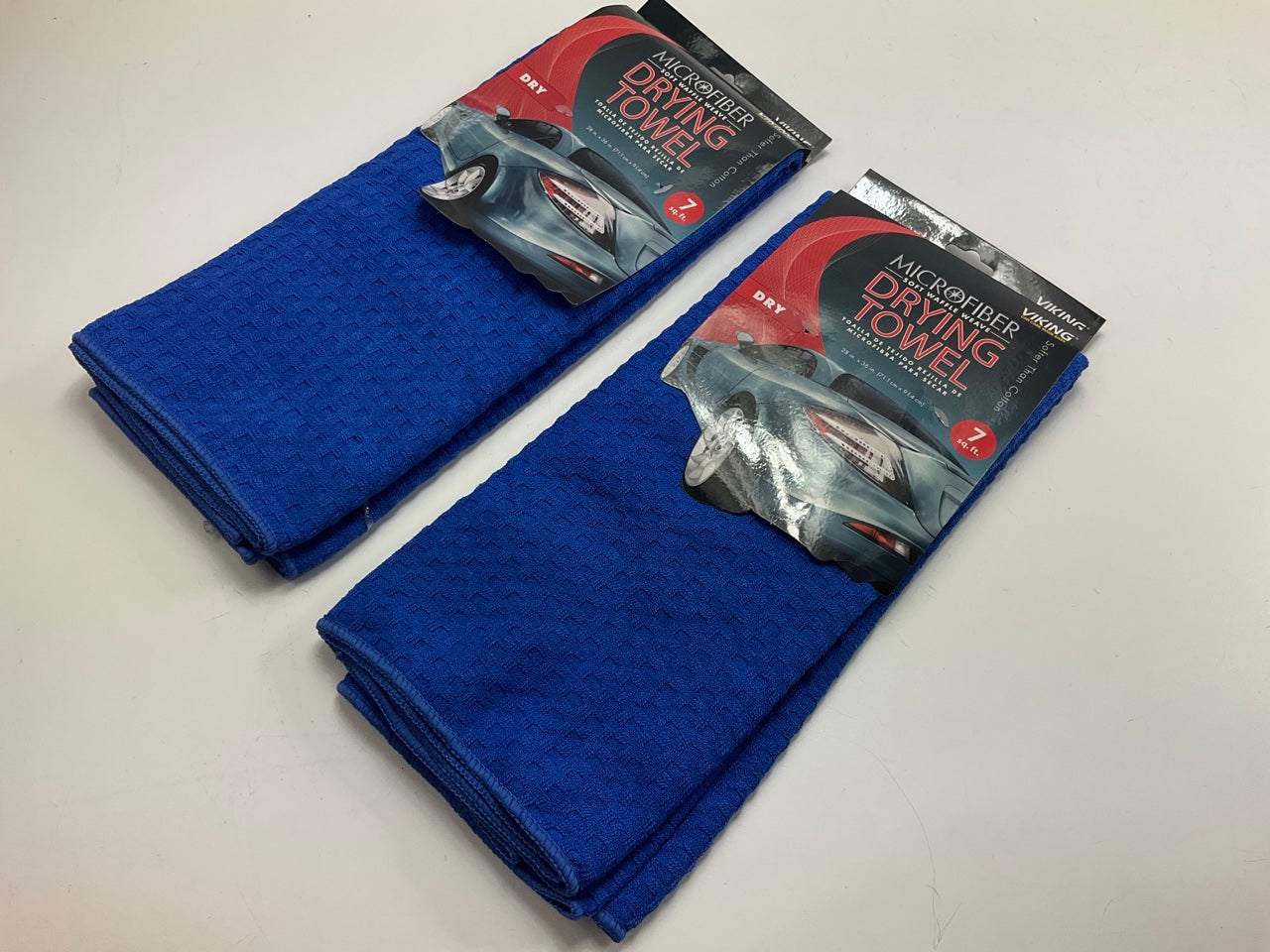 (2) Viking 912400 Waffle Weave Drying Towel - 7 SQ Feet, Royal Blue 28''x36''