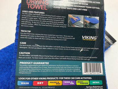 (2) Viking 912400 Waffle Weave Drying Towel - 7 SQ Feet, Royal Blue 28''x36''