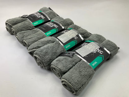 Viking 16'' X 12'' Monster  Detailing Gray Microfiber Towels Final Shine - 8 Total