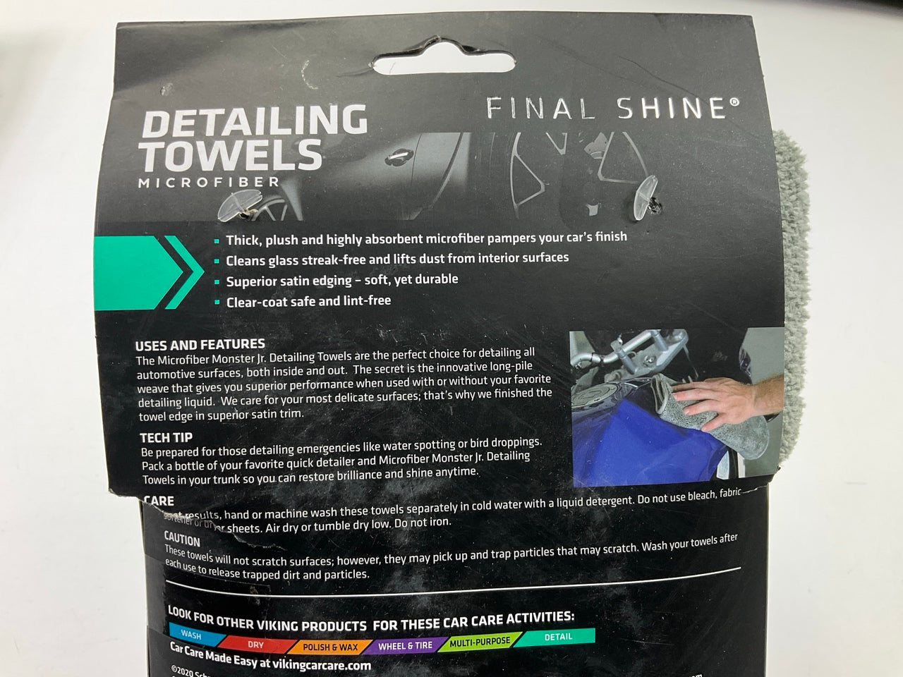 Viking 16'' X 12'' Monster  Detailing Gray Microfiber Towels Final Shine - 8 Total