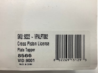 Vintage Reproduction Parts VPALPT002 Cross Pistons License Plate Topper