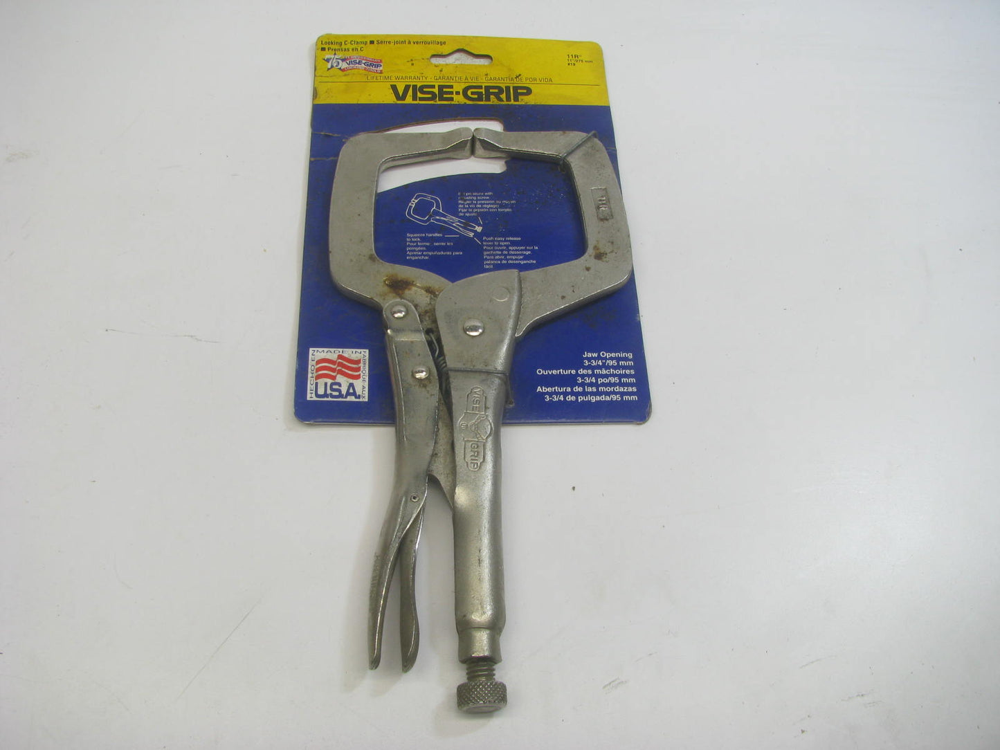 NOS - Vise-grip 11R 11'' Locking C-Clamp Pliers 3-3/4'' Jaw Opening - MADE IN USA