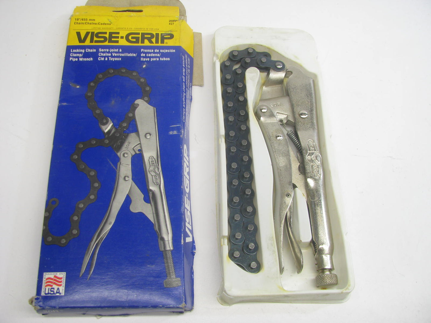 NOS Vise-grip 20R 9'' Locking Chain Clamp Pipe Pliers 18'' Capacity - MADE IN USA