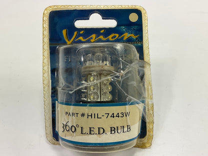 Vision X HIL-7443W 360 Degree White LED Turn Signal Lamp Light Bulb #7443W