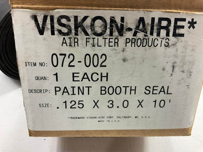 Viskon-Aire 072-002 Paint Booth Door Rubber Sweep Seal, 3'' Wide X 10' Long X 1/8