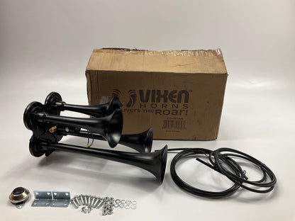 Vixen Horns VXH4114B Super Loud 4 Four Trumpet Train Air Horn Kit