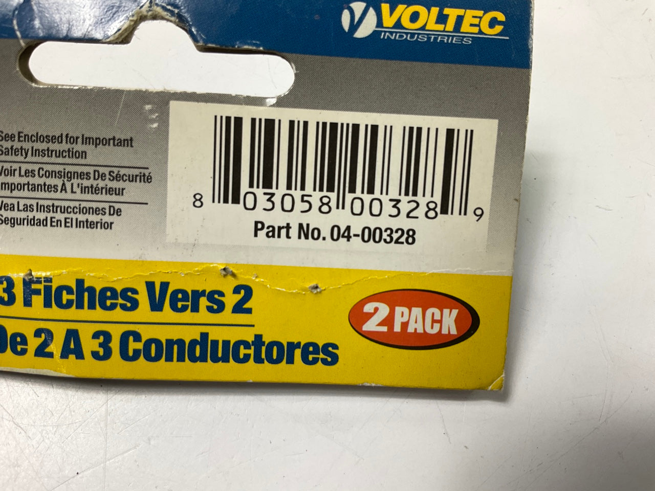 Voltec 04-00328 Grounded Adapter 3-Prong To 2-Prong Outlet Converter - 2 / PACK