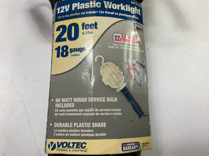 Voltec 08-00255 12V 60-Watt Worklight Work Lamp With Battery Clips, 20-Foot