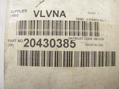NEW - OEM Volvo 20430385 Serpentine Belt - 1.367'' X 58.375'' - 10 Ribs
