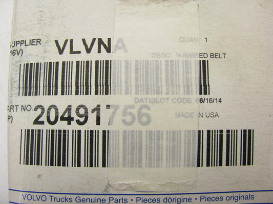 NEW - OEM Volvo 20491756 Serpentine Belt - 1.367'' X 58.75'' - 10 Ribs