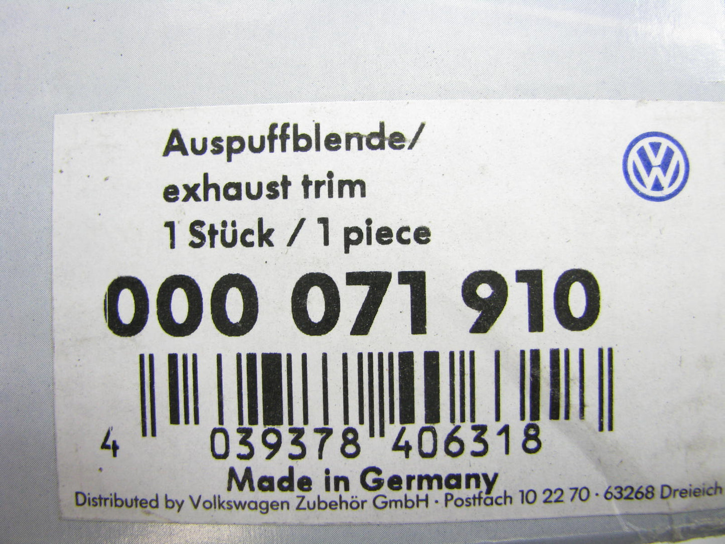 NEW GENUINE OEM Vw Audi 000071910 Dual Exhaust Tips Chrome