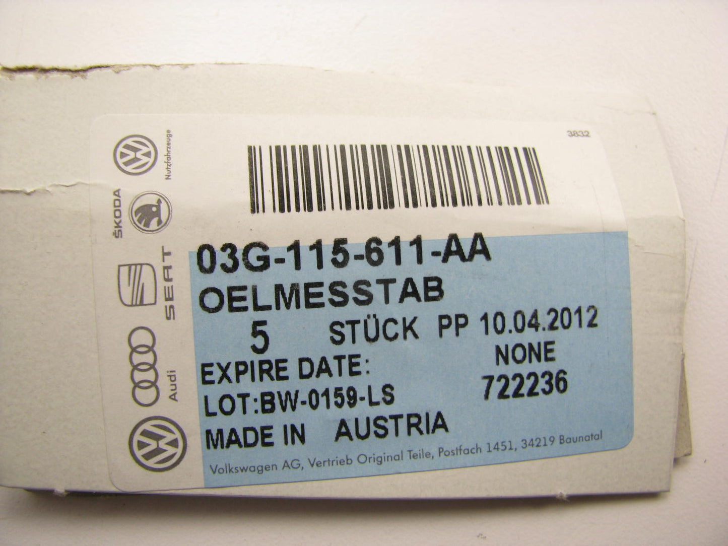 NEW GENUINE Oil Dipstick OEM For 2005-2010 Volkswagen Jetta 1.9L DIESEL TDI