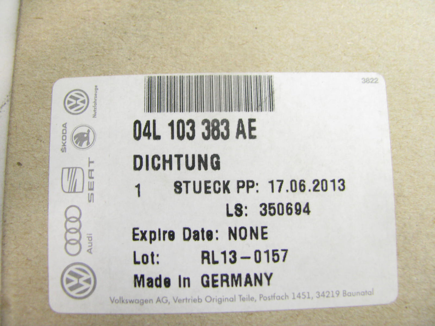 NEW GENUINE OEM VW 04L103383AE Cylinder Head Gasket - 2015 VW 2.0L TDI DIESEL