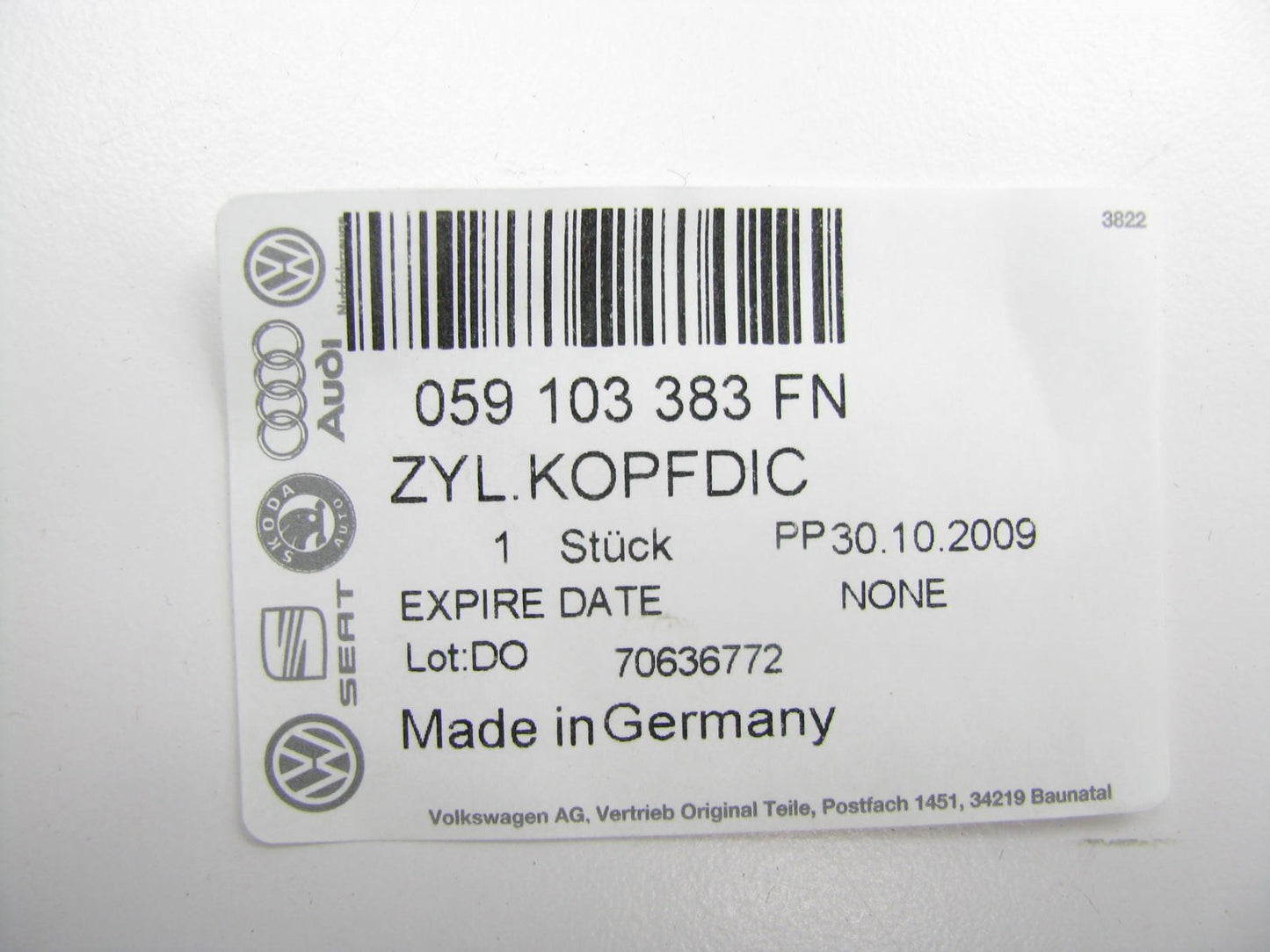 NEW GENUINE OEM VW Audi 059103383FN 3.0L DIESEL Engine LEFT Cylinder Head Gasket