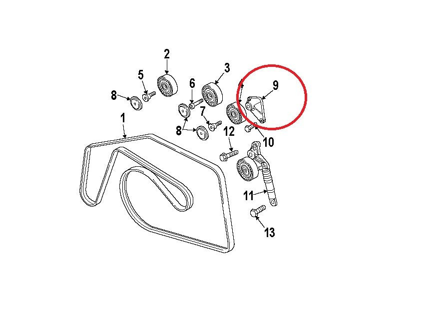 NEW Belt Tensioner Pulley Mounting Bracket 2009-2012 Audi VW 3.0L DIESEL V6