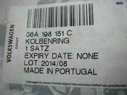 NEW - OEM VW Audi 06A198151C Single Piston Ring Set STD 1998-2005 2.0L-L4