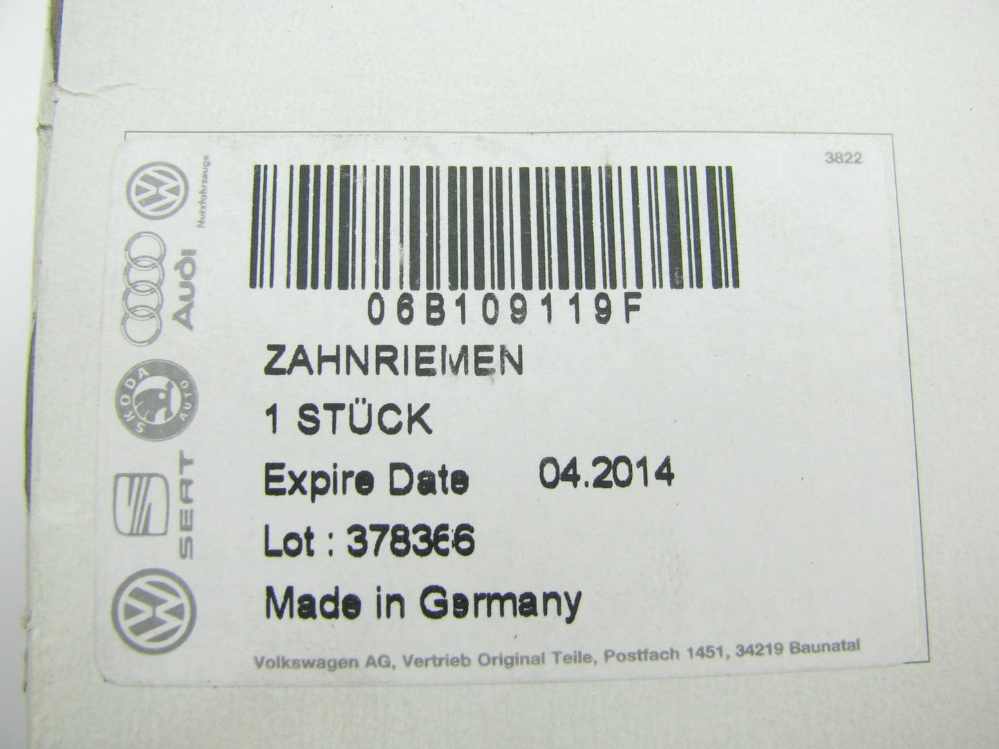 NEW GENUINE Engine Timing Belt OEM For VW Audi 2001-2006 A4 1.8L 06B109119F
