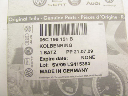 (4) NEW - OEM VW Audi 06C198151B Single Piston Ring Set STD 2002-2006 3.0L-V6