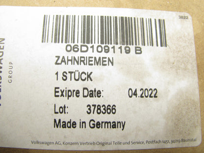 NEW - OEM VW Audi 06D109119B Engine Timing Belt For 2005-2009 VW AUDI 2.0L-L4