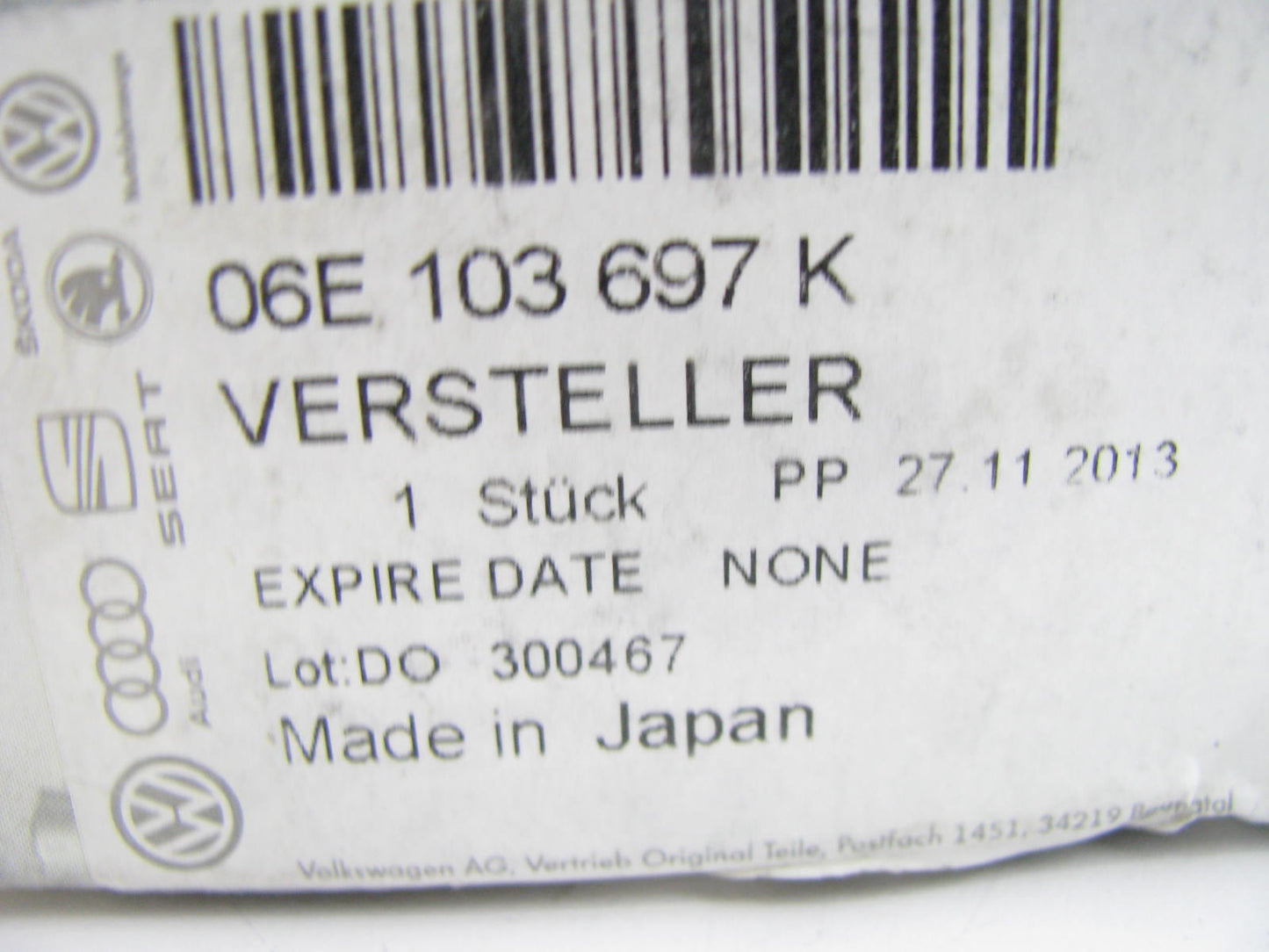 NEW - OEM VW Audi 06E103697K VVT Variable Valve Timing Adjuster 2013-2017 4.0L