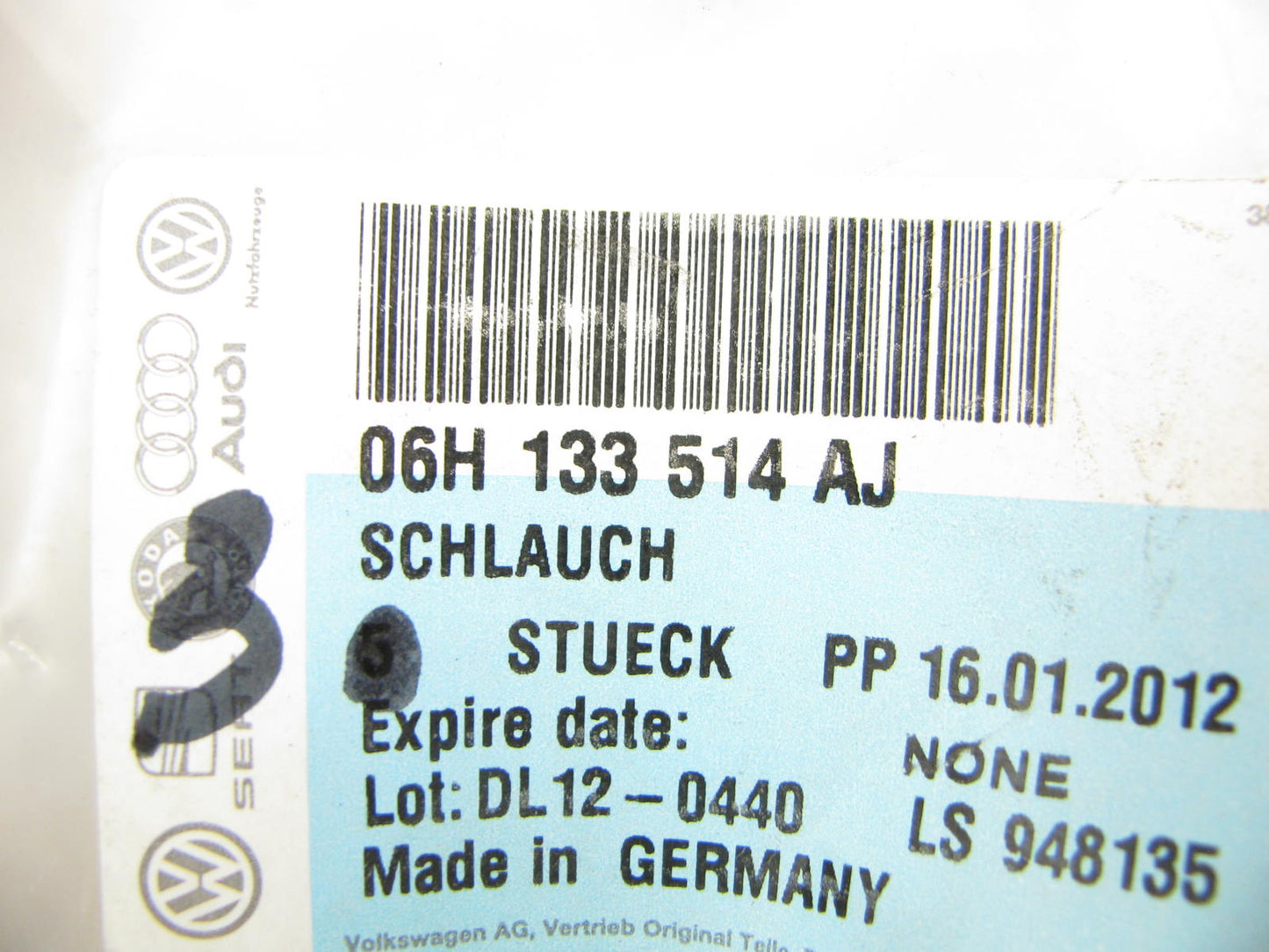 NEW - OEM VW Audi 06H133514AJ Air Intake Vacuum Hose For 2013-2017 1.8L 2.0L