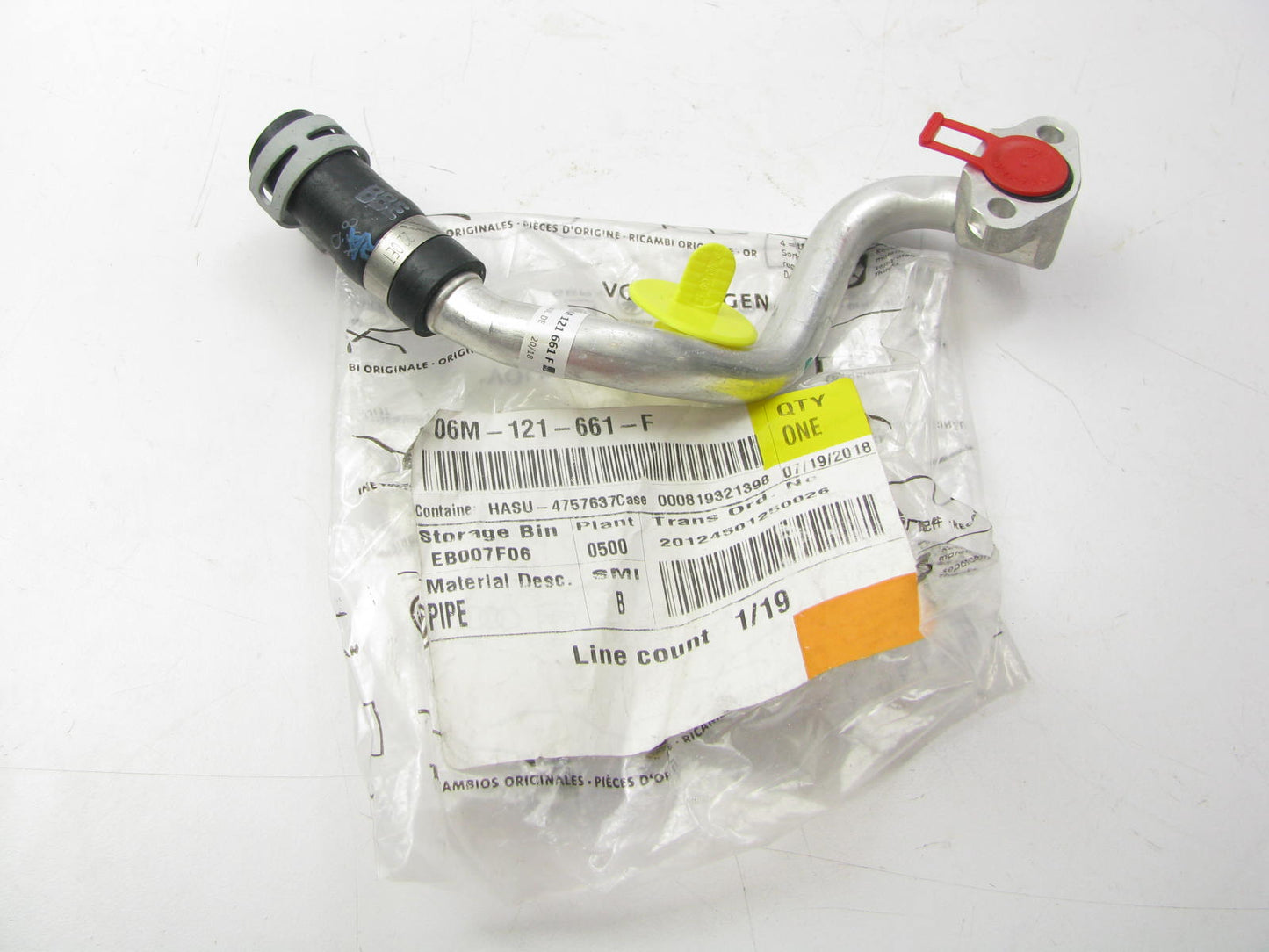 NEW - OEM 06M121661F Upper Engine Alternator Engine Coolant Pipe 2019 Audi A8