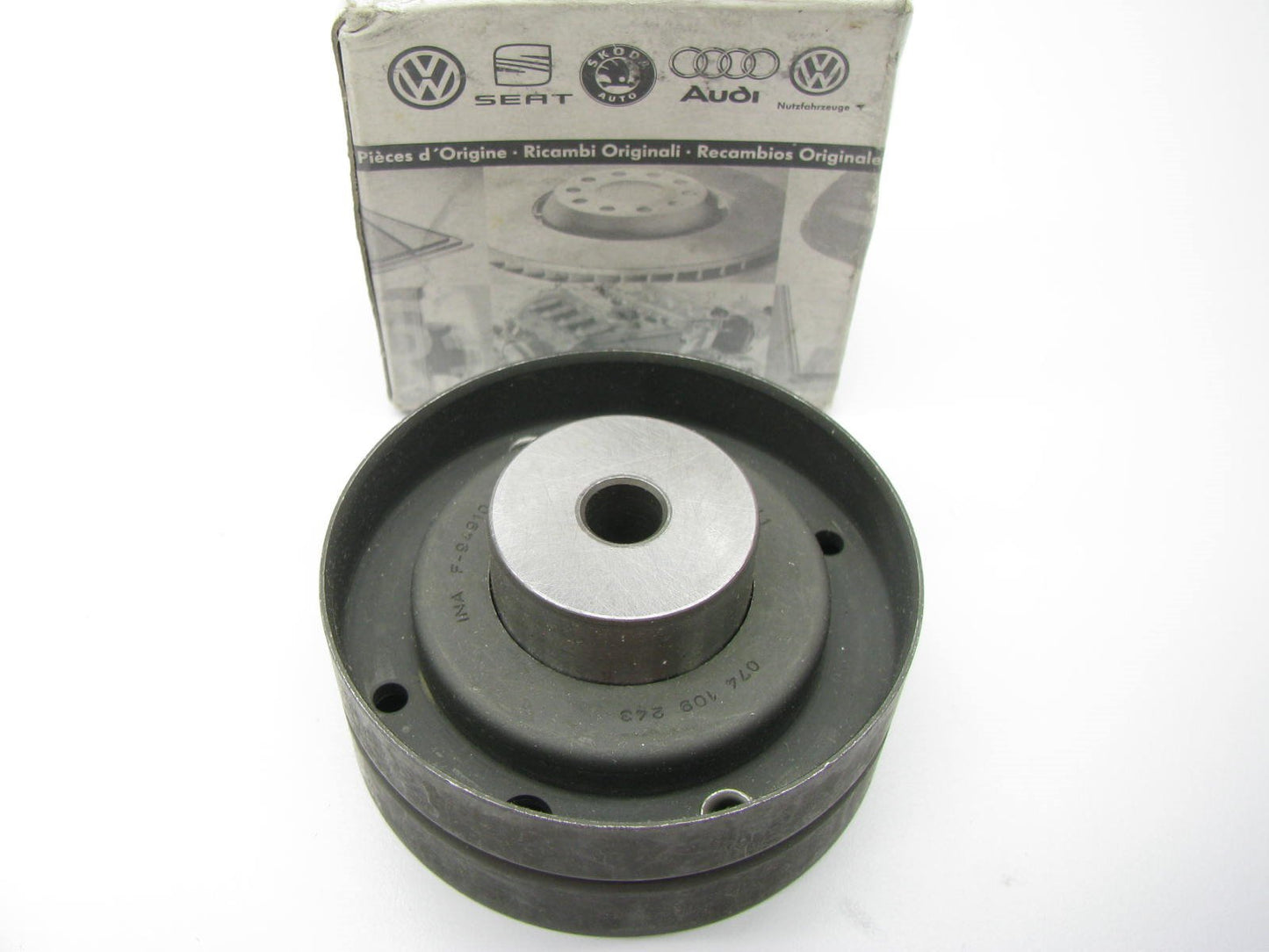 NEW GENUINE OEM Vw Audi 074109243 Engine Timing Belt Tensioner Idler Roller