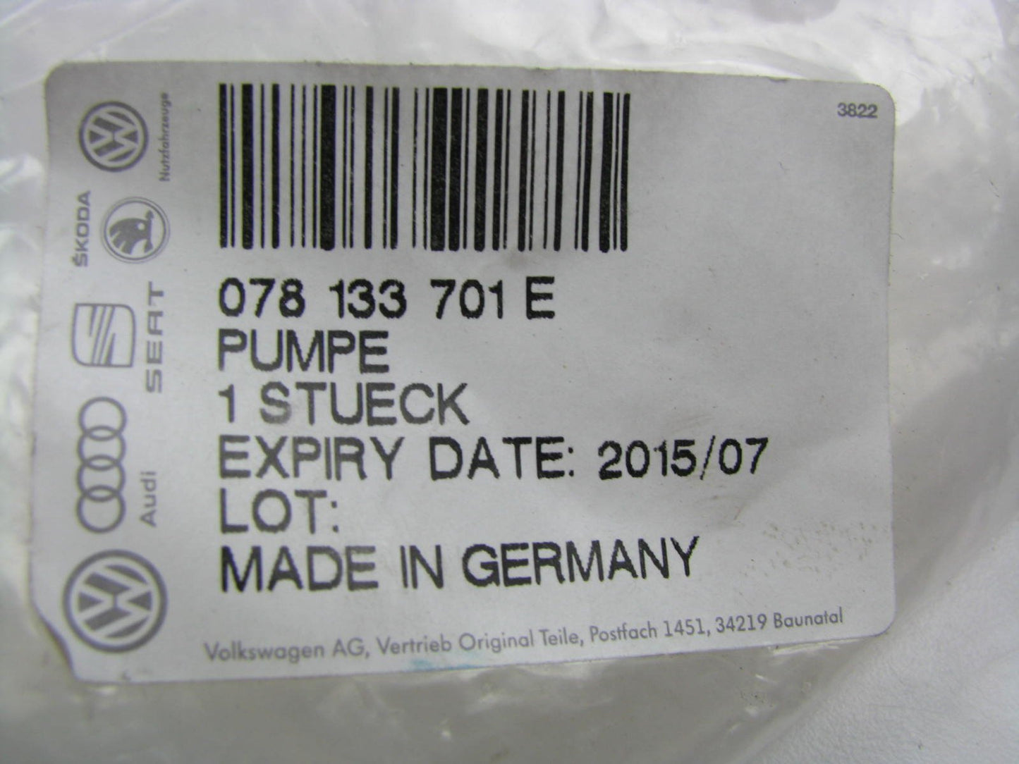 New Genuine Suction Vacuum Pump Hose Line Tube OEM For Audi 2.8L V6 078133701E