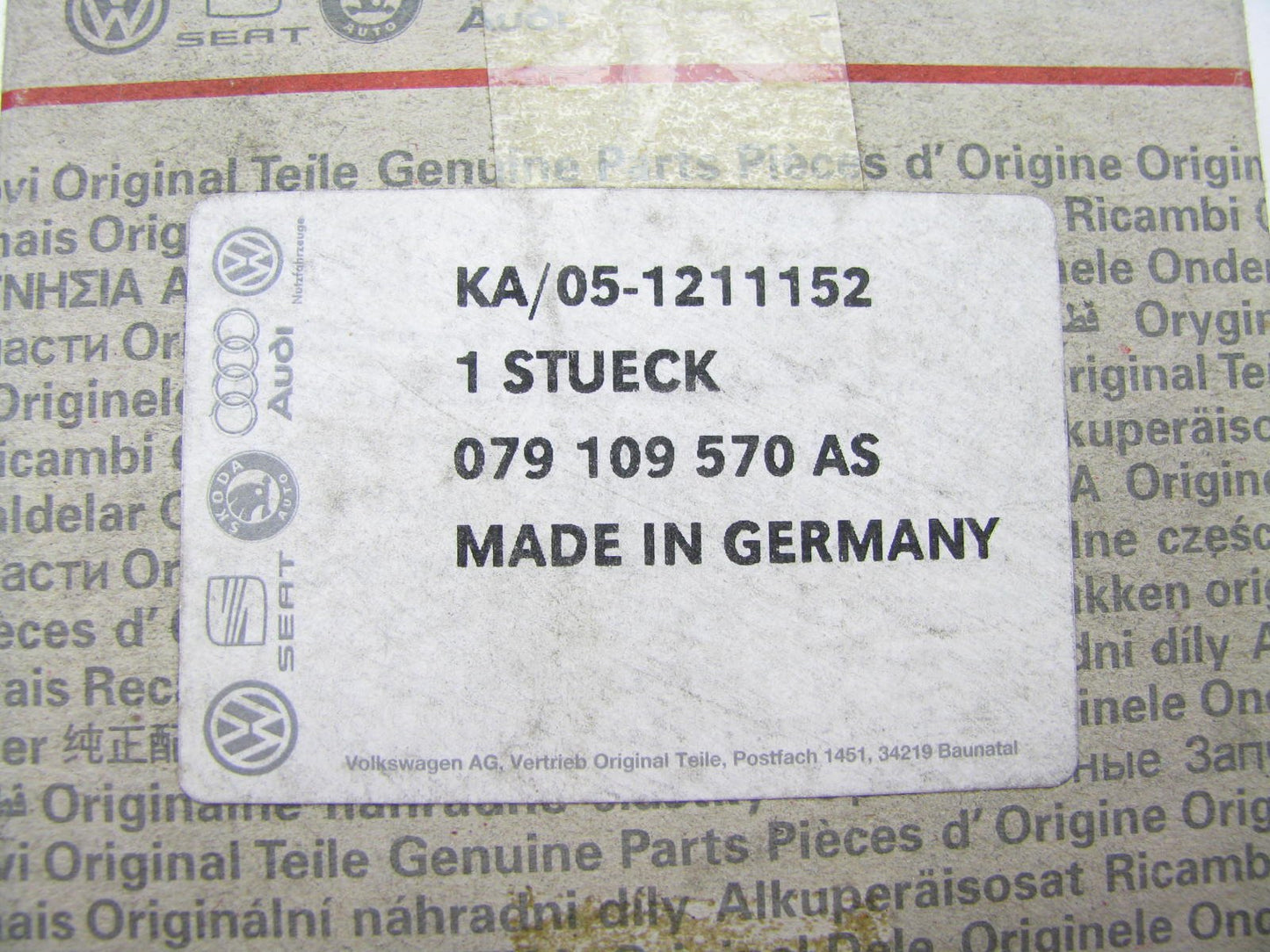 NEW - OEM 079109570AS Engine Timing Sprocket 2008-15 Audi R8, 07-08 RS4 4.2L V8