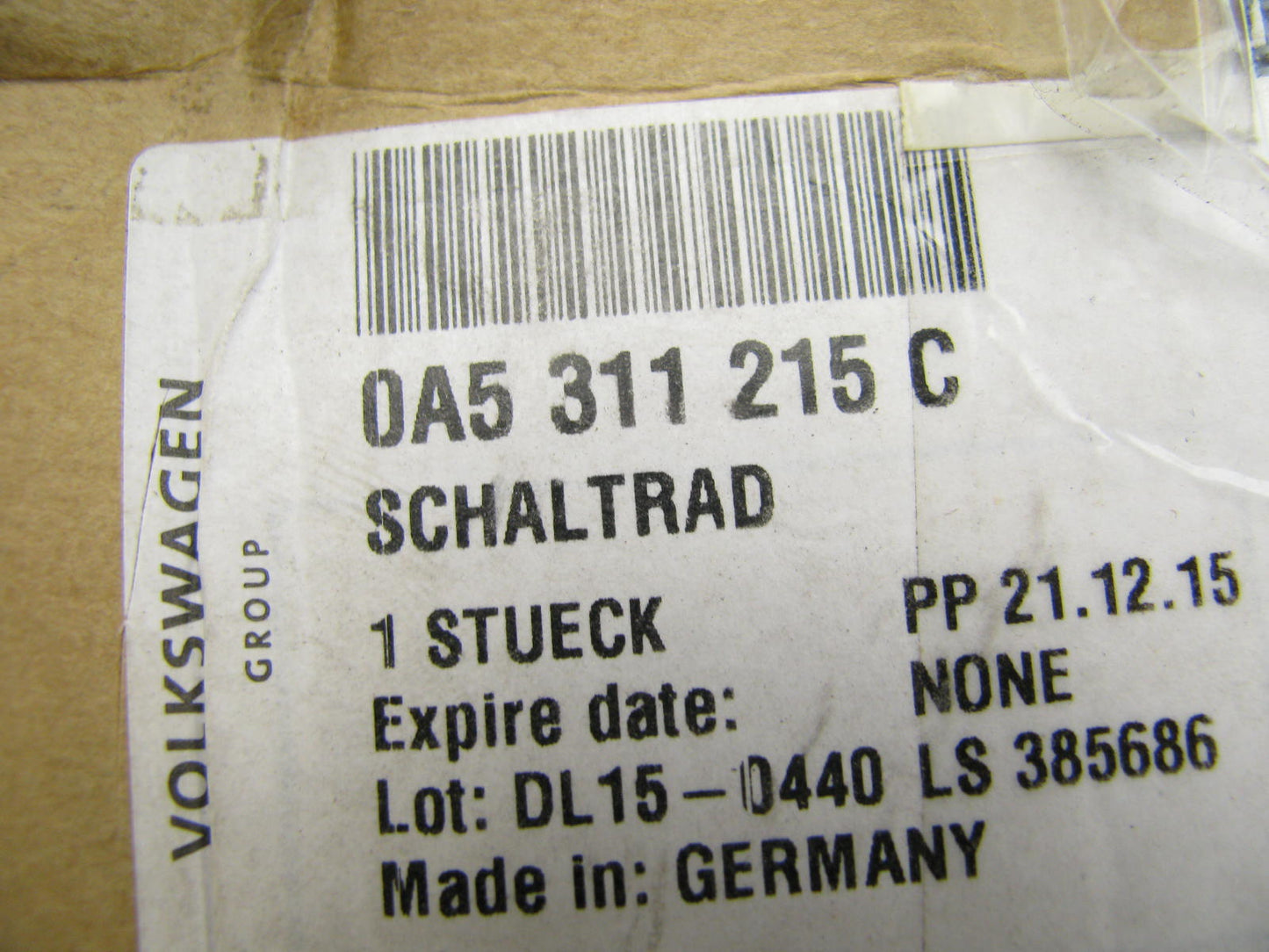 NEW GENUINE OEM 2012-2014 Audi TT 6-SPEED MANUAL Trans Reverse Gear # 0A5311215C