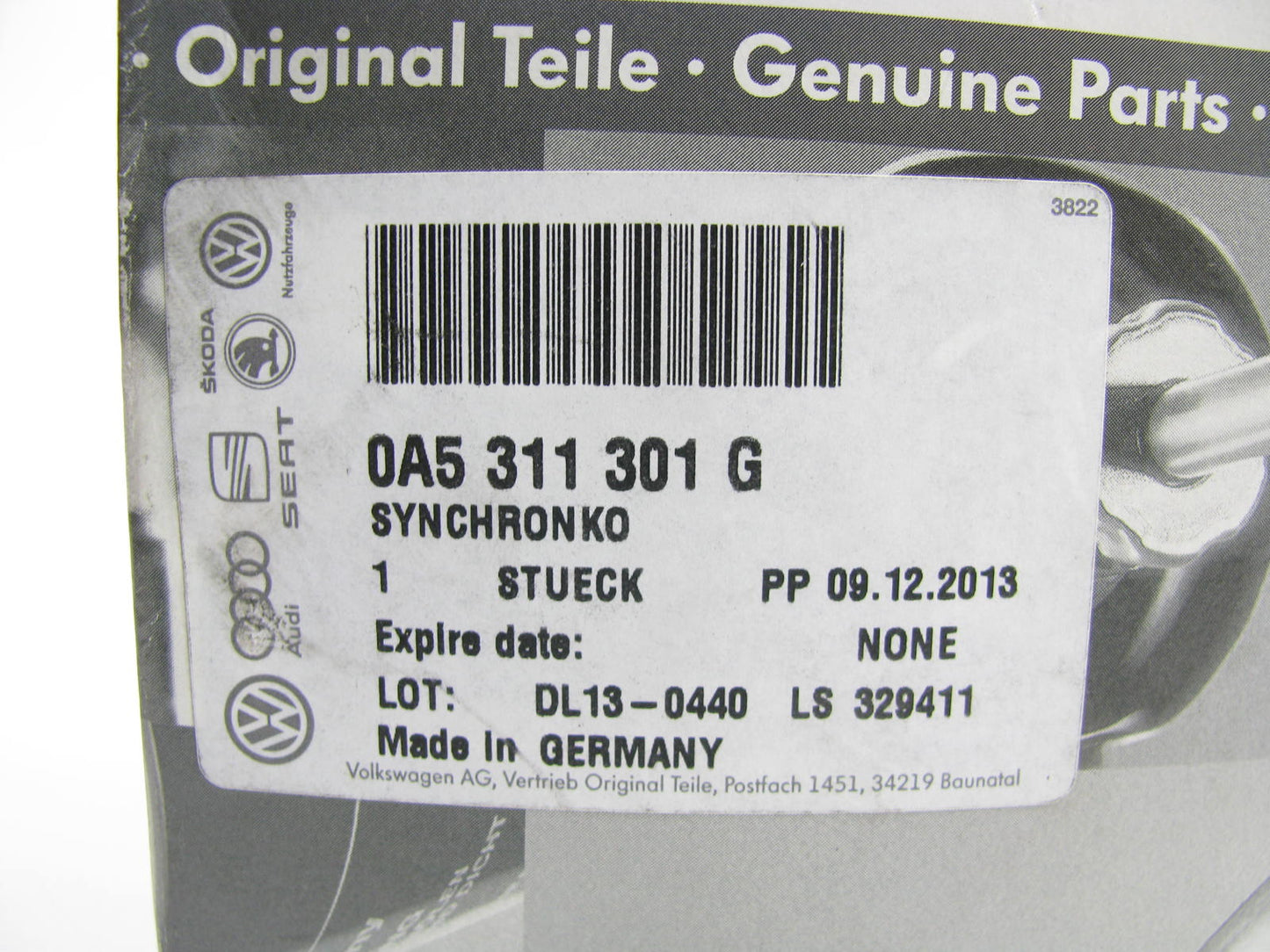 NEW OEM Audi 0A5311301G Manual Transmission 3-4 Synchronizer Gear 2015-2017 Q3