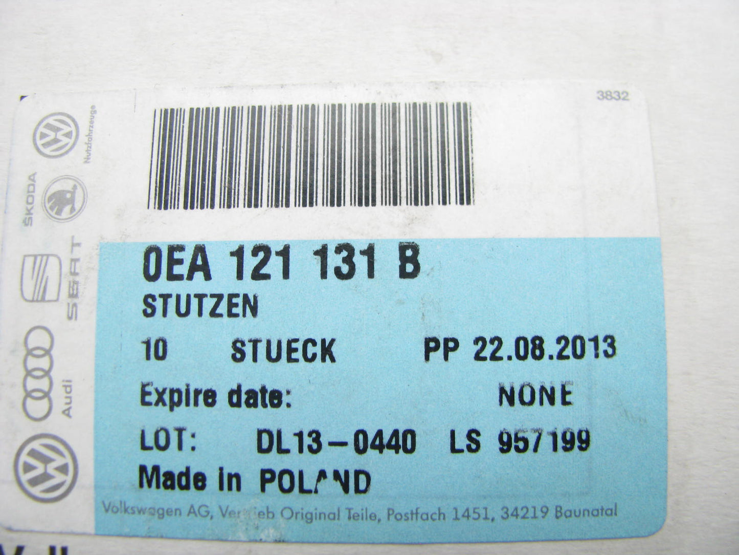 NEW GENUINE OEM 0EA121131B Coolant Adapter With Seal 2014-2017 VW E-Golf