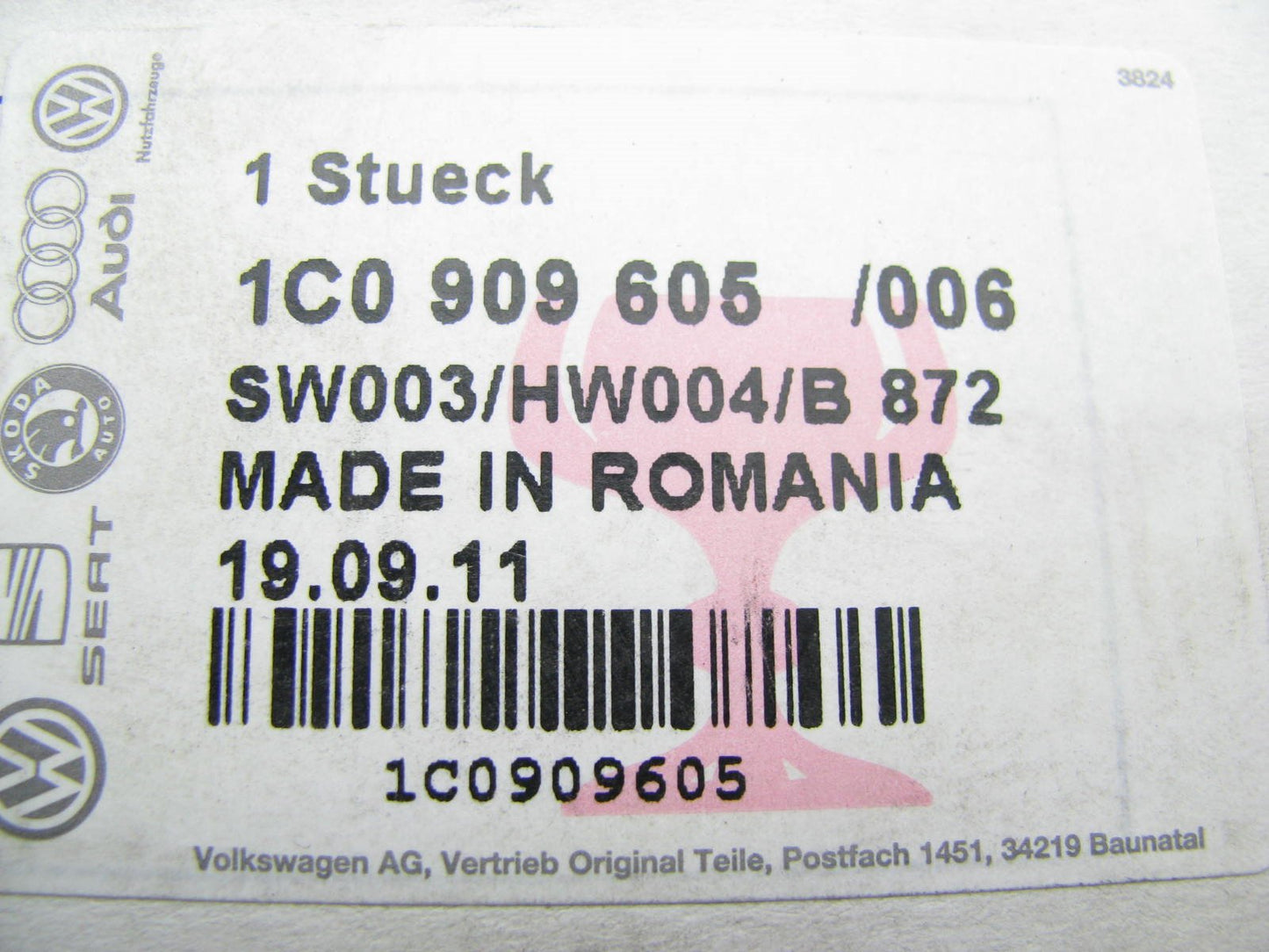 New GENUINE OEM SRS Control Module Volkswagen 1C0909605006 1C0-909-605