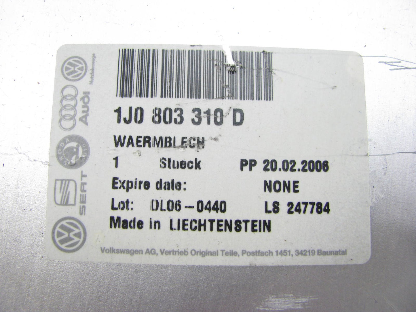 NEW GENUINE Exhaust Heat Shield OEM For 2000-06 Audi TT Quattro 1.8L 1J0803310D