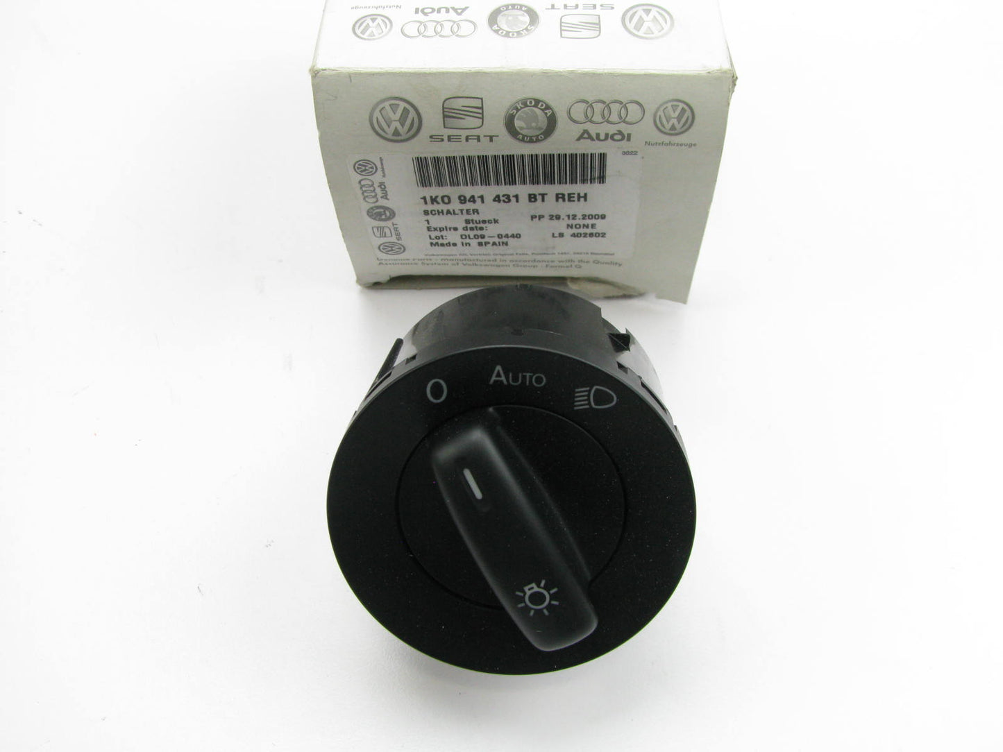 New Headlight Head Lamp Switch OEM 2010-11 VW GTI, 2009-10 Jetta 1K0941431BT-REH