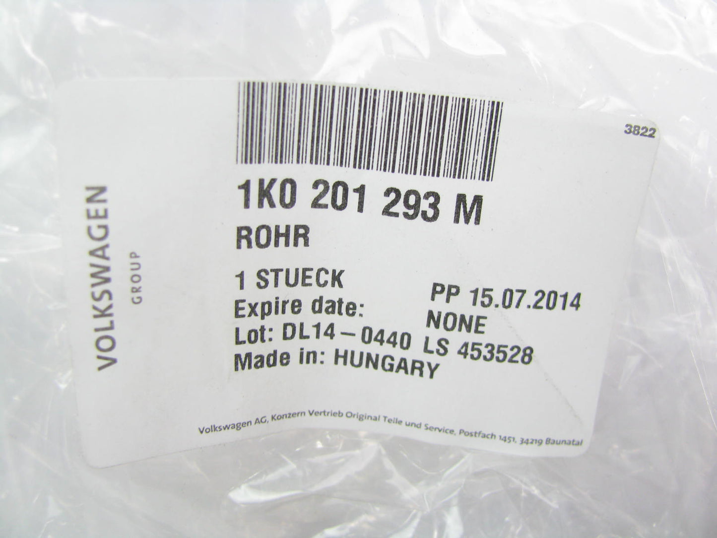 NEW GENUINE 1K0201293M Fuel System Feed Line Tube OEM For 07-12 Audi TT