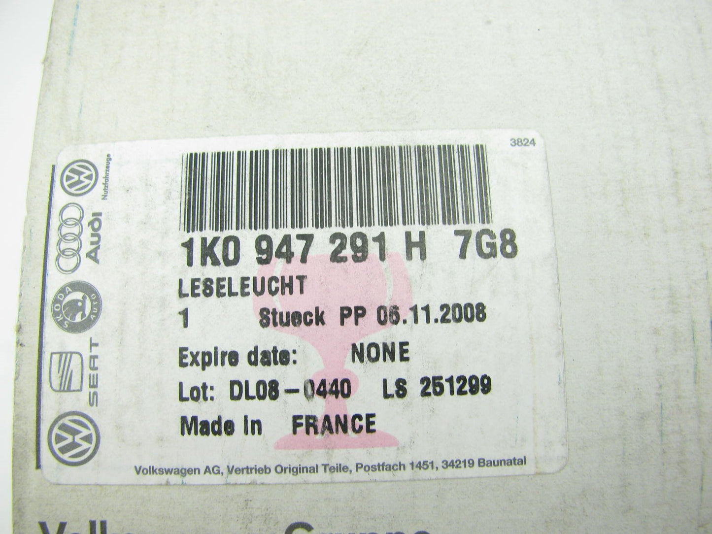 REAR Beige Overhead Map Light Dome Lamp OEM 05-10 VW Jetta, 06-09 Passat