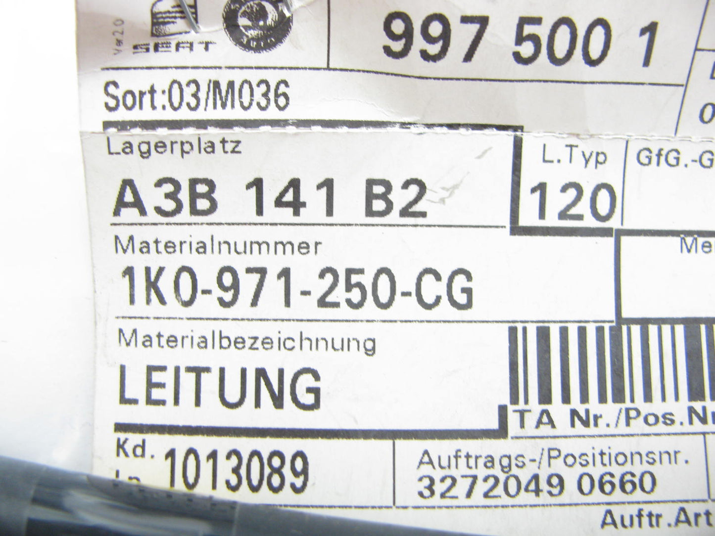 NEW - OEM VW Audi 1K0971250CG Battery Ground Cable 2010-2015 Jetta 2.0L TDI