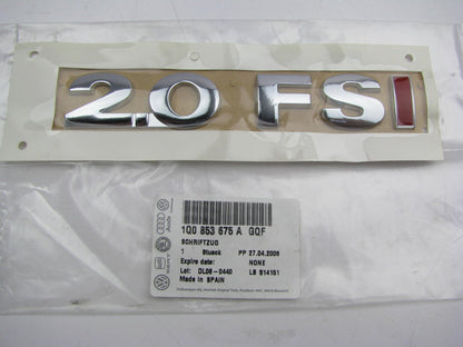 New ''2.0 FSI'' Chrome Red Namplate Badge Emblem OEM 07-11 Eos 1Q0853675AGQF