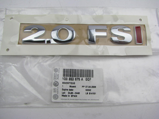 New ''2.0 FSI'' Chrome Red Namplate Badge Emblem OEM 07-11 Eos 1Q0853675AGQF
