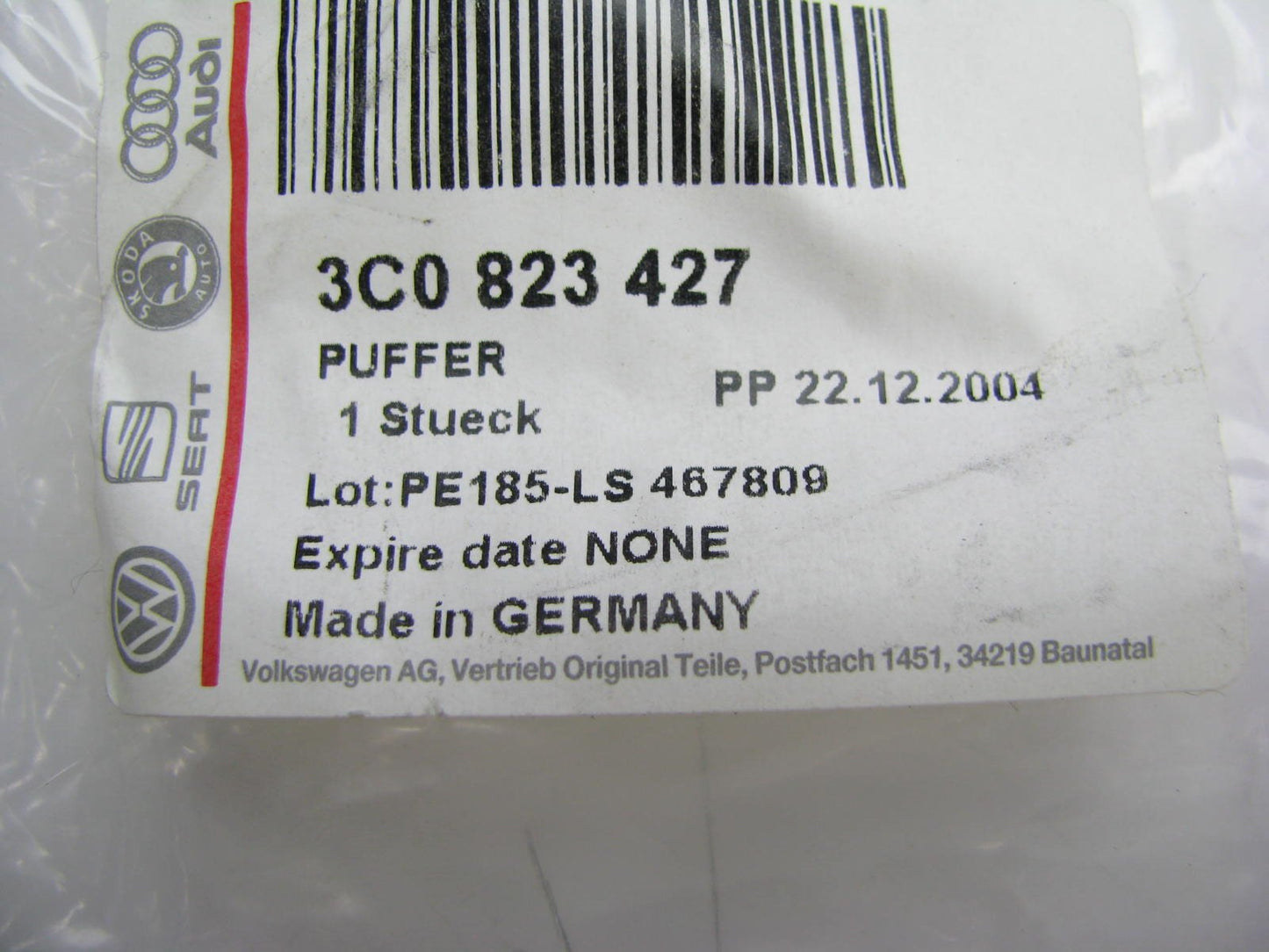 NEW - OEM Hood Rubber Bumper Stopper VW AUDI 3C0823427