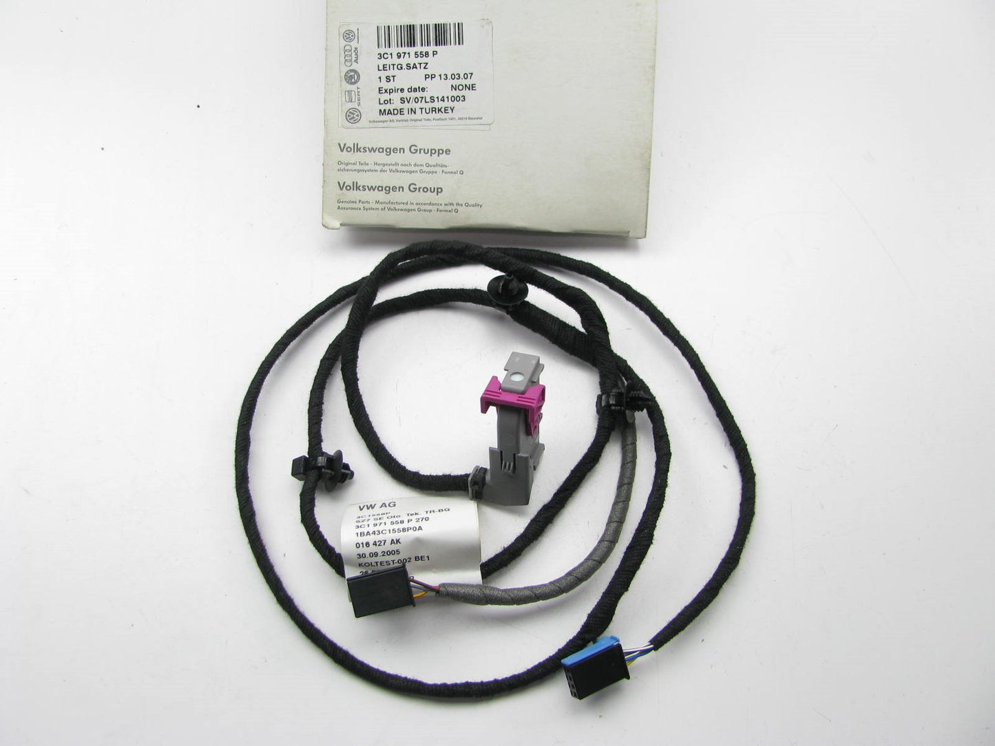 New OEM Front Right Door Wire Wiring Harness - 2006-2007 VW Passat 3C1971558P