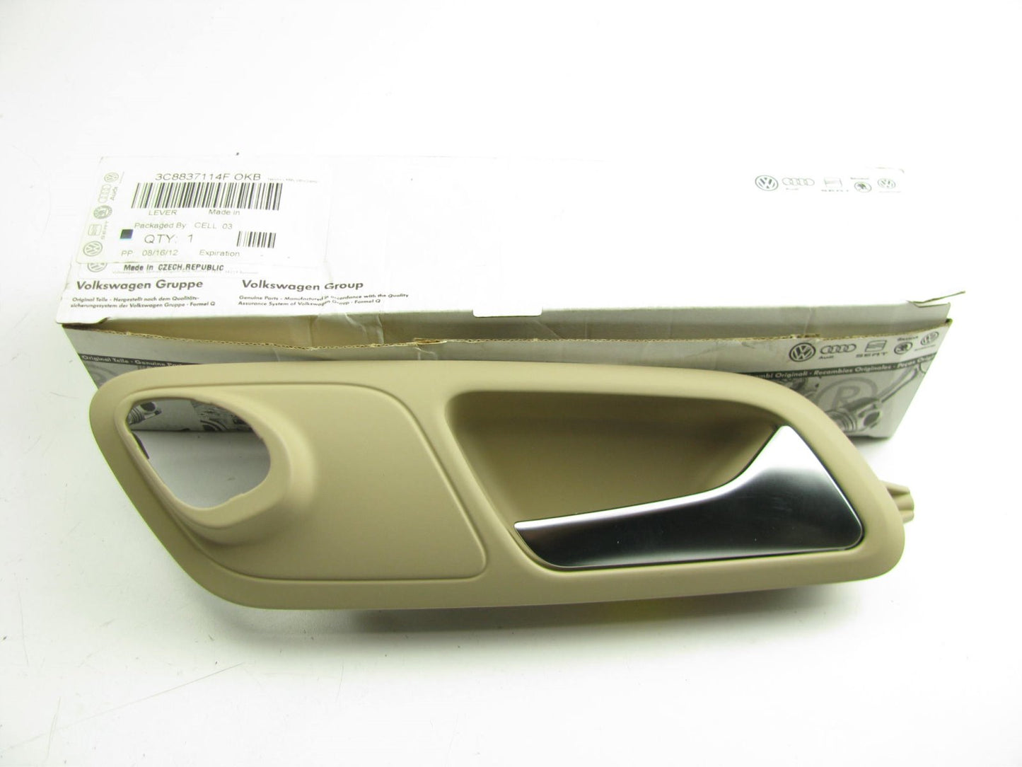 New Genuine Rear Right Passenger Door Inside Handle Beige OEM For 13-14 VW CC