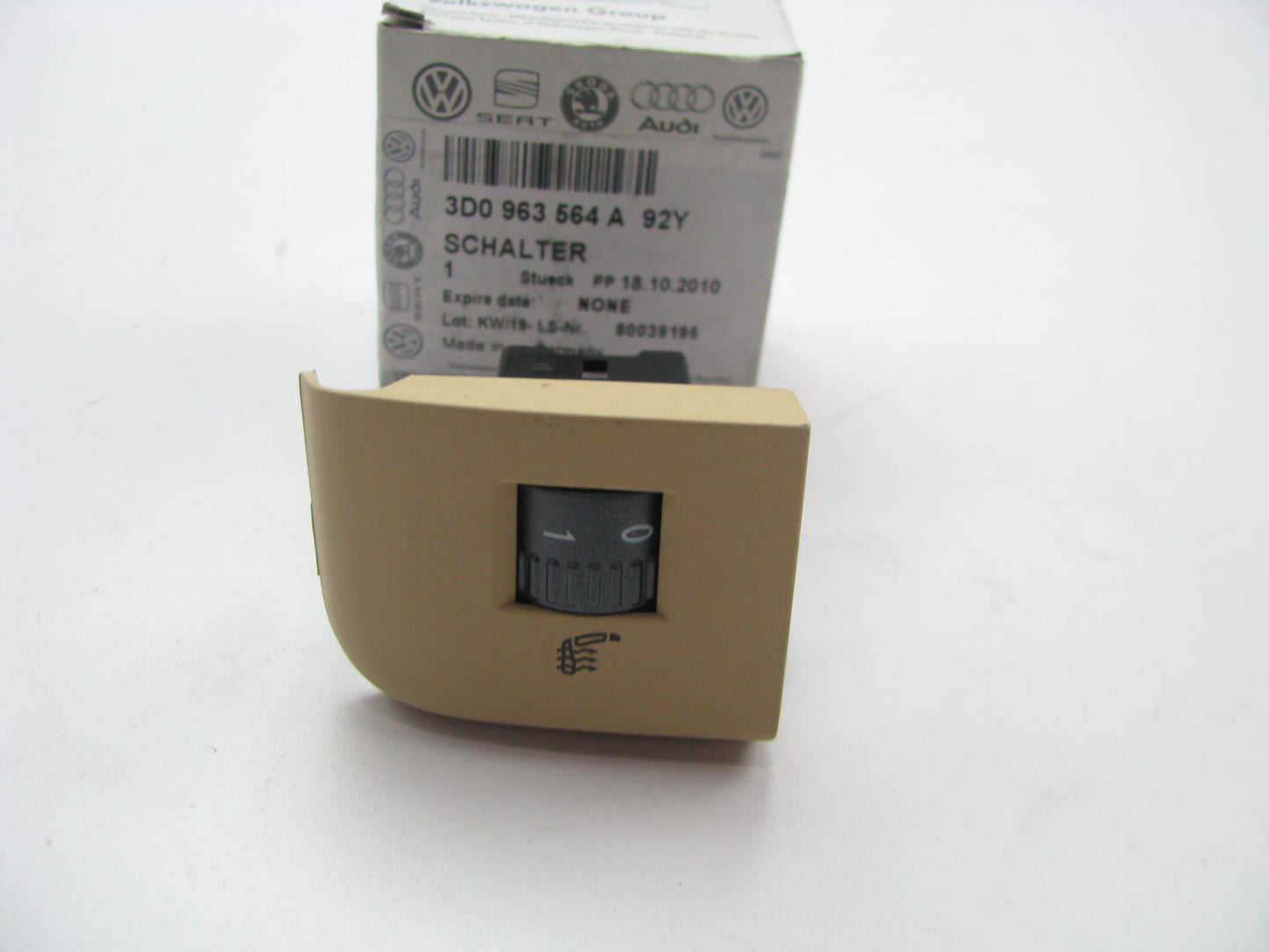 NEW - OEM VW Audi 3D0963564A92Y Right Seat Heater Switch For 2004-2006 Phaeton