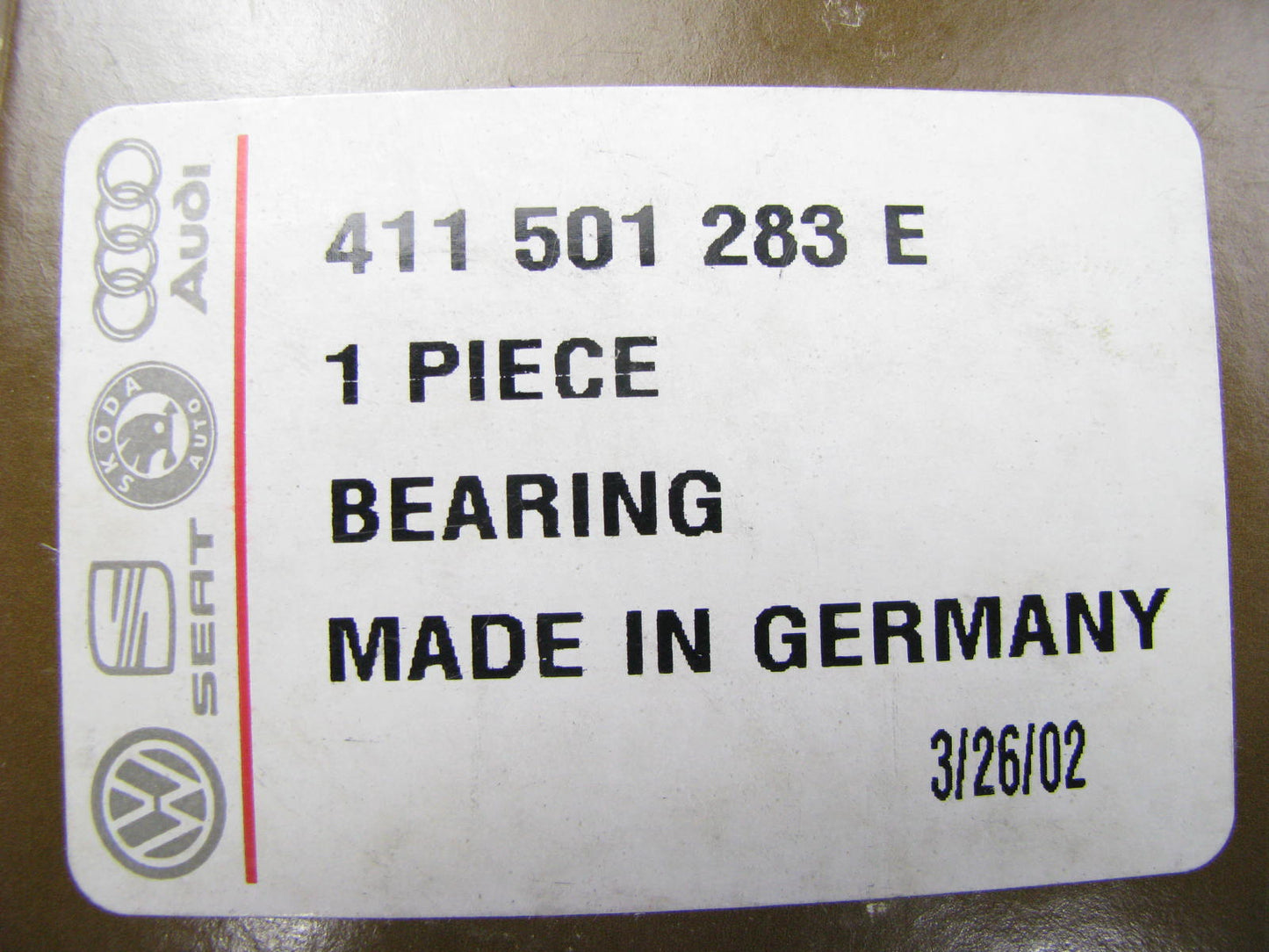 NEW - OEM VW Audi 411501283E Manual Transmission Pinion Bearing - Center