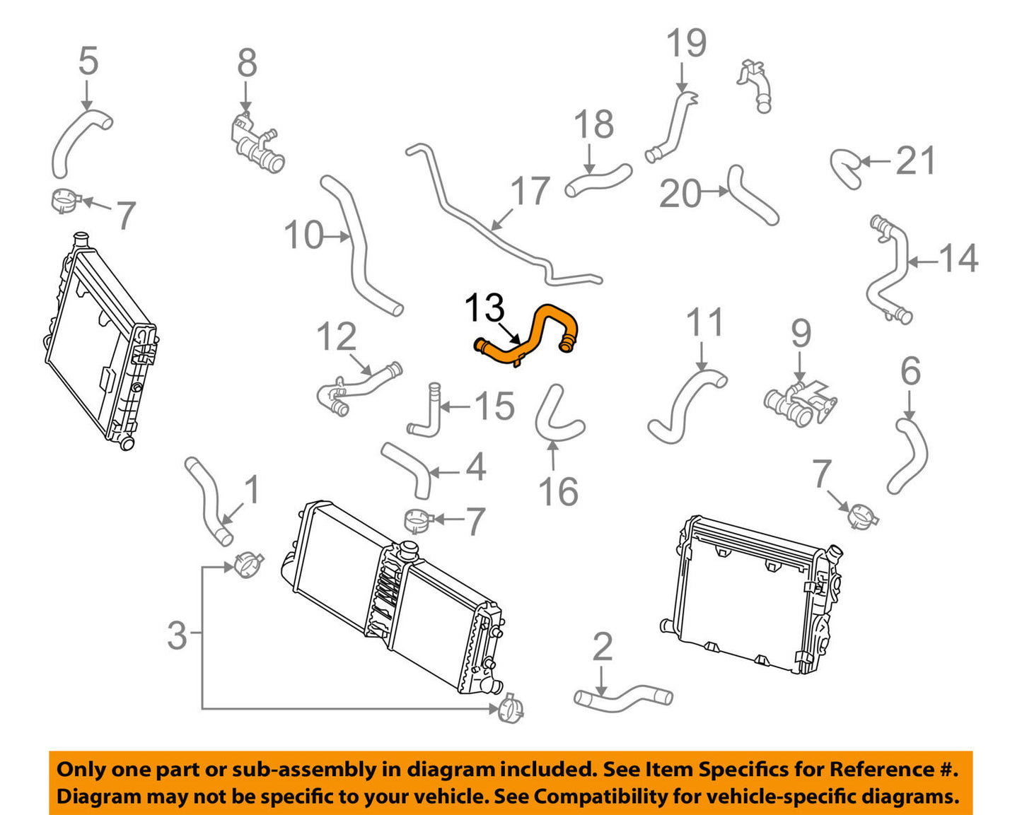 New Genuine 420121065 Right Cooling Connecting Tube Hose OEM For Audi 08-15 R8