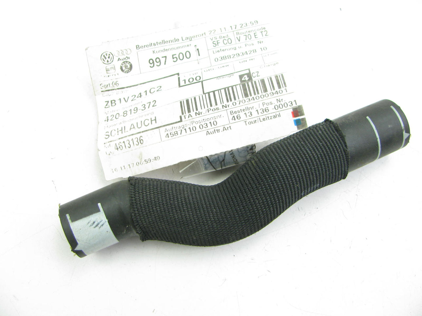 NEW - OEM 420819372 HVAC Heater Cooling Coolant Hose For 2008-2012 Audi R8