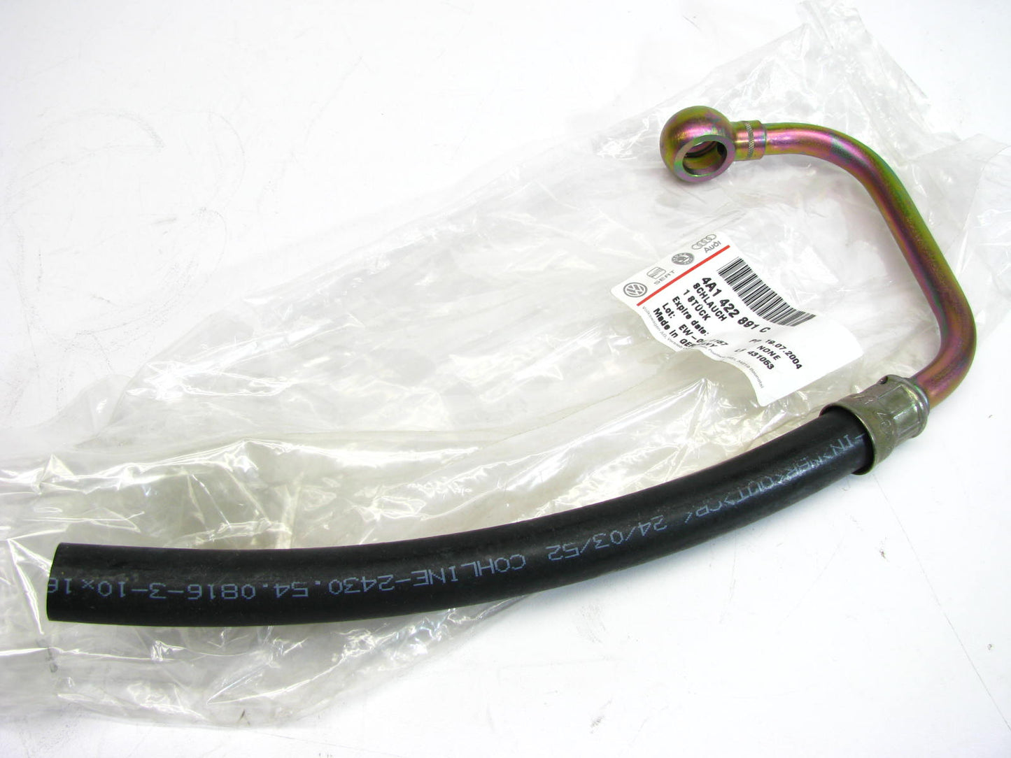 NEW - OEM VW Audi 4A1422891C Power Steering Return Hose