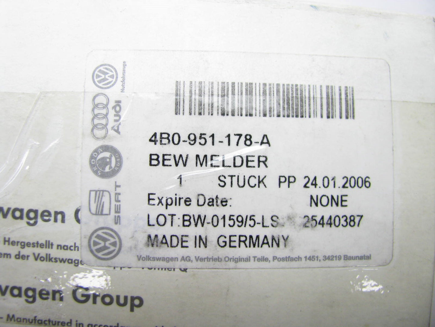 New OEM Anti-Theft Alarm Shock Motion Sensor, Right Side For Audi 4B0951178A